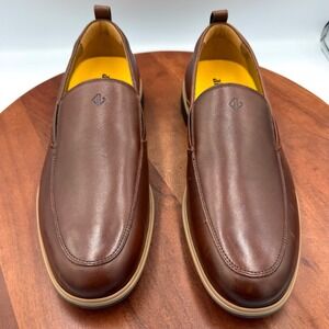 Amberjack The Loafer Chestnut Brown Leather Slip On Dress Shoes Men 10.5 Classic